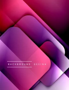 Rounded squares shapes composition geometric abstract background. 3D shadow 스톡 일러스트