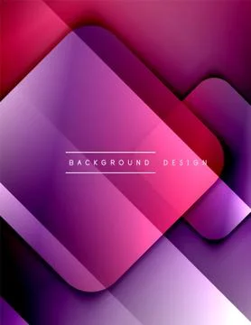 Rounded squares shapes composition geometric abstract background. 3D shadow Illustrazione stock