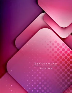Rounded squares shapes composition geometric abstract background. 3D shadow イラスト素材