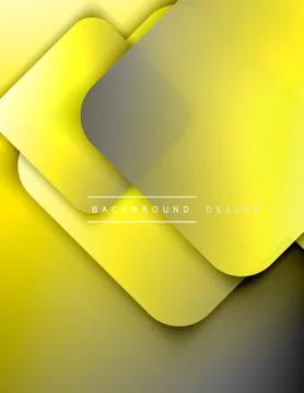 Rounded squares shapes composition geometric abstract background. 3D shadow Stock Illustration