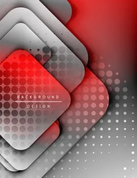 Rounded squares shapes composition geometric abstract background. 3D shadow 스톡 일러스트