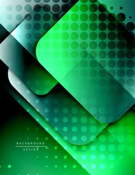 Rounded squares shapes composition geometric abstract background. 3D shadow Stock Illustration