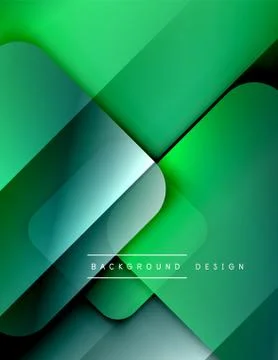 Rounded squares shapes composition geometric abstract background. 3D shadow Stock Illustration