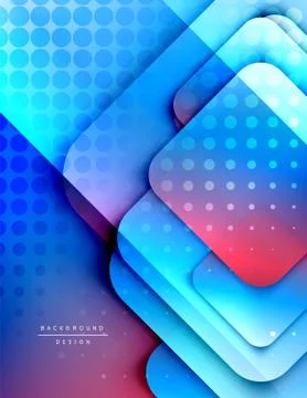 Rounded squares shapes composition geometric abstract background. 3D shadow イラスト素材