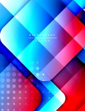 Rounded squares shapes composition geometric abstract background. 3D shadow 스톡 일러스트