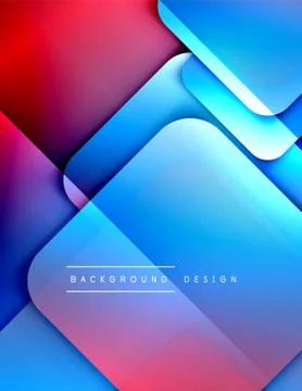 Rounded squares shapes composition geometric abstract background. 3D shadow 스톡 일러스트