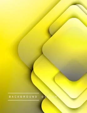 Rounded squares shapes composition geometric abstract background. 3D shadow Illustrazione stock