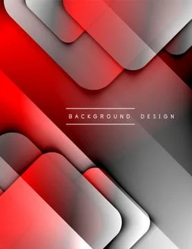 Rounded squares shapes composition geometric abstract background. 3D shadow Illustrazione stock