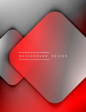 Rounded squares shapes composition geometric abstract background. 3D shadow Illustrazione stock