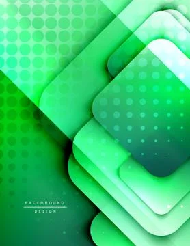 Rounded squares shapes composition geometric abstract background. 3D shadow Stock Illustration