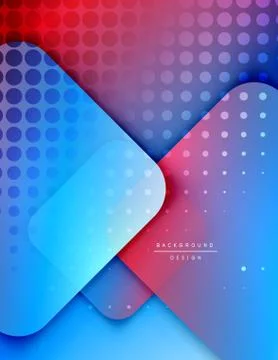 Rounded squares shapes composition geometric abstract background. 3D shadow Stock Illustration