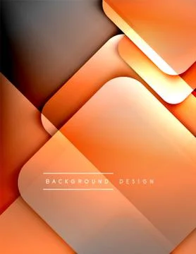 Rounded squares shapes composition geometric abstract background. 3D shadow Stockillustratie