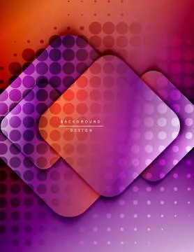 Rounded squares shapes composition geometric abstract background. 3D shadow Illustrazione stock