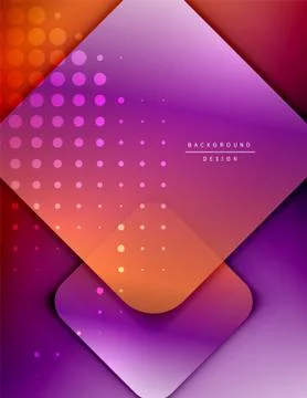 Rounded squares shapes composition geometric abstract background. 3D shadow Stock Illustration
