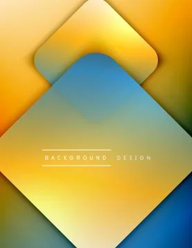 Rounded squares shapes composition geometric abstract background. 3D shadow 스톡 일러스트