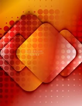 Rounded squares shapes composition geometric abstract background. 3D shadow Illustrazione stock