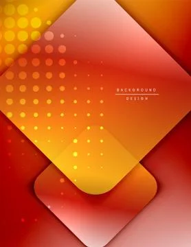 Rounded squares shapes composition geometric abstract background. 3D shadow Illustrazione stock