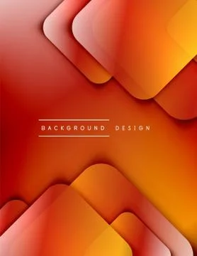 Rounded squares shapes composition geometric abstract background. 3D shadow Stock Illustration