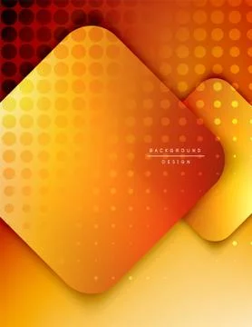 Rounded squares shapes composition geometric abstract background. 3D shadow Stock Illustration