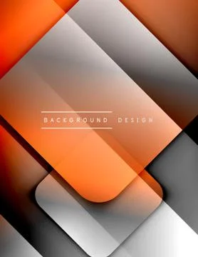 Rounded squares shapes composition geometric abstract background. 3D shadow Illustrazione stock