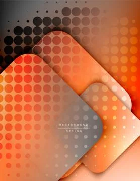 Rounded squares shapes composition geometric abstract background. 3D shadow Illustrazione stock