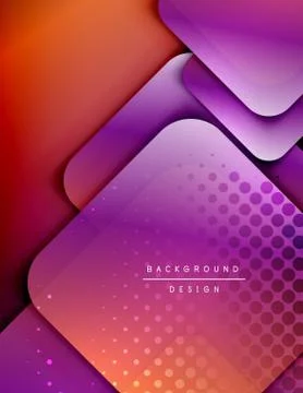 Rounded squares shapes composition geometric abstract background. 3D shadow Illustrazione stock