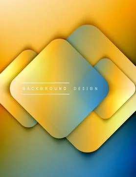 Rounded squares shapes composition geometric abstract background. 3D shadow イラスト素材