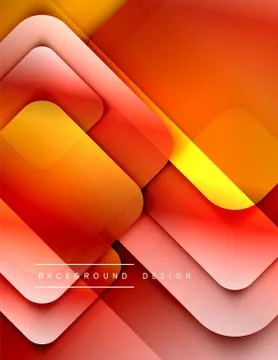 Rounded squares shapes composition geometric abstract background. 3D shadow Illustrazione stock