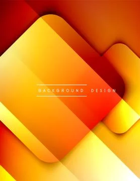 Rounded squares shapes composition geometric abstract background. 3D shadow Stock Illustration