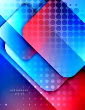 Rounded squares shapes composition geometric abstract background. 3D shadow イラスト素材