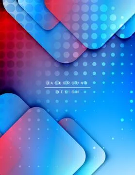 Rounded squares shapes composition geometric abstract background. 3D shadow Stock Illustration