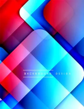 Rounded squares shapes composition geometric abstract background. 3D shadow Illustrazione stock