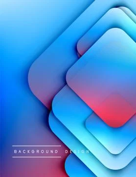 Rounded squares shapes composition geometric abstract background. 3D shadow イラスト素材
