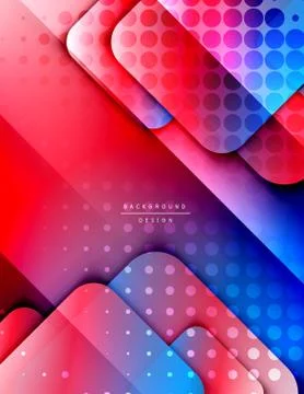 Rounded squares shapes composition geometric abstract background. 3D shadow Illustrazione stock