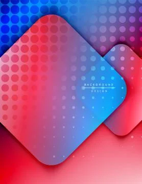 Rounded squares shapes composition geometric abstract background. 3D shadow イラスト素材
