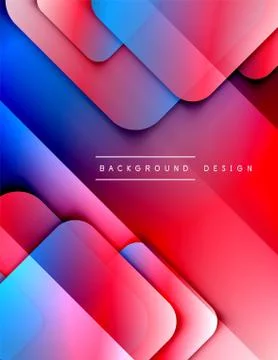 Rounded squares shapes composition geometric abstract background. 3D shadow イラスト素材