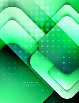 Rounded squares shapes composition geometric abstract background. 3D shadow Stock Illustration