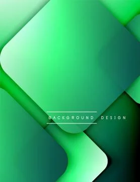 Rounded squares shapes composition geometric abstract background. 3D shadow Stock Illustration