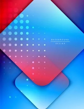 Rounded squares shapes composition geometric abstract background. 3D shadow 스톡 일러스트