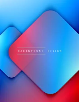 Rounded squares shapes composition geometric abstract background. 3D shadow Illustrazione stock