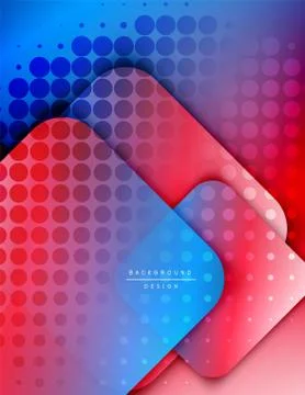 Rounded squares shapes composition geometric abstract background. 3D shadow イラスト素材