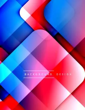 Rounded squares shapes composition geometric abstract background. 3D shadow イラスト素材