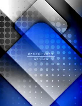 Rounded squares shapes composition geometric abstract background. 3D shadow Illustrazione stock