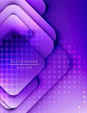 Rounded squares shapes composition geometric abstract background. 3D shadow Illustrazione stock