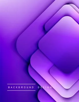 Rounded squares shapes composition geometric abstract background. 3D shadow Illustrazione stock