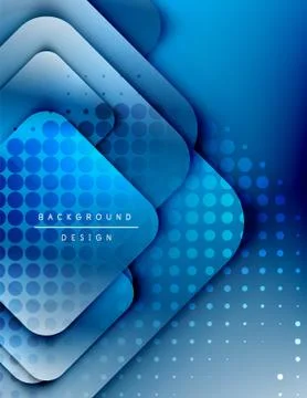 Rounded squares shapes composition geometric abstract background. 3D shadow イラスト素材