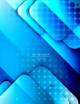 Rounded squares shapes composition geometric abstract background. 3D shadow Stock Illustration