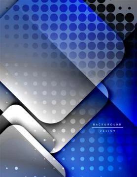 Rounded squares shapes composition geometric abstract background. 3D shadow Illustrazione stock
