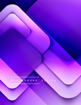 Rounded squares shapes composition geometric abstract background. 3D shadow Illustrazione stock