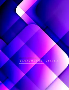 Rounded squares shapes composition geometric abstract background. 3D shadow Stock Illustration